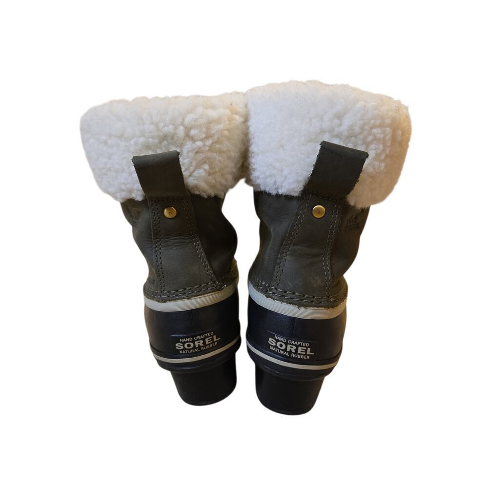 Sorel Slimpack II Lace Elk Olive Leather Waterproof Winter Snow Boots 9.5 - Picture 3 of 4